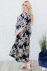 Picture of PLUS SIZE MAXI DRESS NAVY FLORAL PRINT